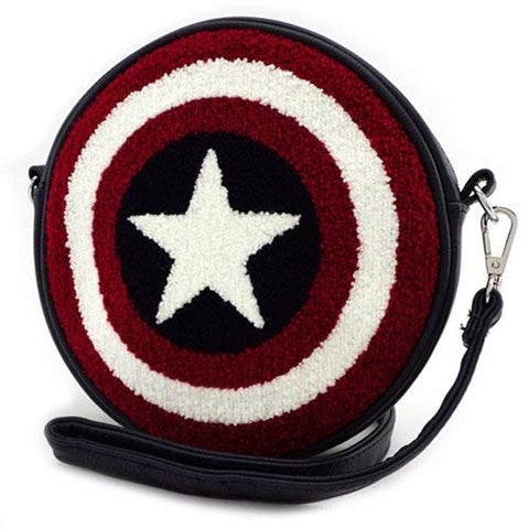 Loungefly Captain America Shield Faux Leather Crossbody Bag Standard