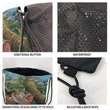 Drawstring Bag for Men Women Bass Fish Fishing Draw Backpack Beam Sackpack with Shoe Compartment Boys Girls Cinch Bags for Fishing Lovers Outdoor Hiking Beach Travel School Swimming Shopping Fitness