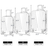 GHP 3-Pcs 20" 24" & 28" Pink Trolley Suitcas Luggage Set w TSA Lock Weighing Function