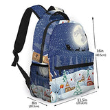 Multi leisure backpack,Christmas Winter Season Snowman Christmas Tre, travel sports School bag for adult youth College Students