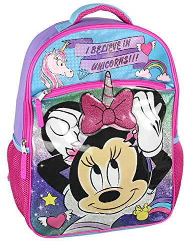 Disney Minnie Mouse I Believe In Unicorns 16" Backpack