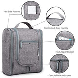 Hanging Travel Toiletry Bag Cosmetic Make up Organizer for Women and Men (Grey)