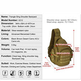 Tactical Military Daypack Sling Chest Pack Bag Molle Laptop Backpack Large Shoulder Bag (Desert