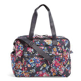 Vera Bradley Iconic Deluxe Weekender Travel Bag, Signature Cotton, pretty Posies