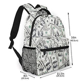 Multi leisure backpack,Funny Bill Dollars Hundred Money United State, travel sports School bag for adult youth College Students