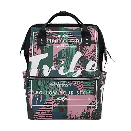 Large Capacity Backpack Boho Chic Ethnic Style Durable Mom Diaper Nappy Bag