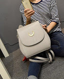 Yoyoshome Sailor Moon Anime Luna Usagi Tsukino Cosplay Pu Backpack School Bag (Light Gray)