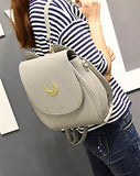 Yoyoshome Sailor Moon Anime Luna Usagi Tsukino Cosplay Pu Backpack School Bag (Light Gray)