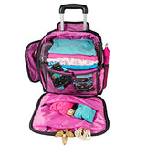 Zegur Quilted Rolling Underseat Carry-On Luggage - Wheeled Travel Tote Bag