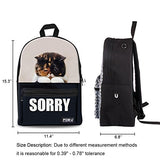 Freewander Canvas Book Bag Cute Dog Personalized Junior High School Backpack