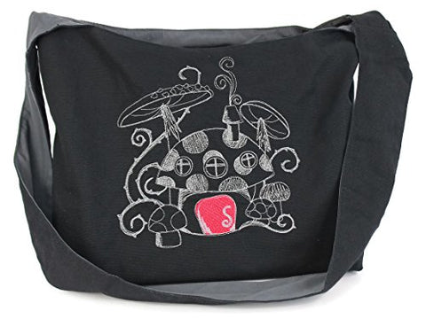 Dancing Participle Toadstool House Embroidered Sling Bag