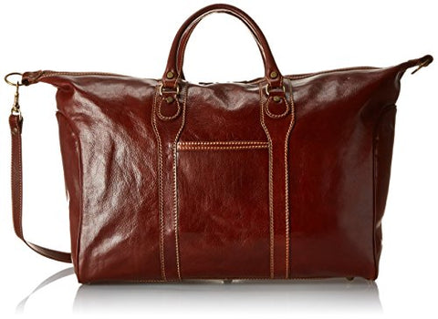 Floto Chianti Italian Calfskin Leather Duffle Bag, Vecchio Brown, One Size