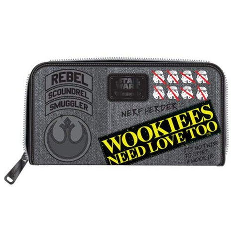 Loungefly x Star Wars Rebel Wookie Patch Zip-Around Wallet (Multi, One Size)