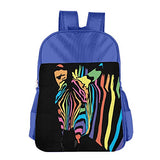 Gibberkids Children Zebra Rainbow Colorful School Bag Bookbag Boys/Girls For 4-15 Years Old