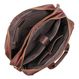 Berchirly Leather Messenger Hand Bag Laptop Bag Satchel Bag School Bag Totes