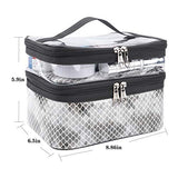 MKPCW Makeup Bags Double layer Travel Cosmetic Cases Make up Organizer Toiletry Bags (Colorful fish scales)