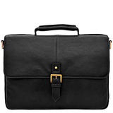 Hidesign Charles Leather 15" Laptop Compatible Briefcase Work Bag, Black