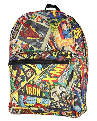 Marvel Comics All Over Comic Book Vintage Print School Backpack