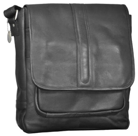 David King & Co. Laptop Messenger With Front Gusset Pocket, Black, One Size