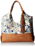 Bueno of California Bueno Canvas Tassel Tote, blush/lilac flower
