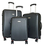 3Pc Luggage Set Hardside Rolling 4Wheel Spinner Upright Carryon Travel Abs Black