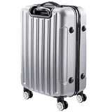 Aw 3 Piece Luggage Set 20" 24" 28" Silver Rolling Travel Case Lockable Abs Suitcase Trip