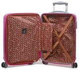 Dejuno Kingsley Abs 3-Piece Hardside Spinner Luggage Set-Pink