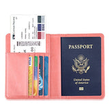 Gdtk Leather Passport Holder Cover Rfid Blocking Travel Wallet (Pink)