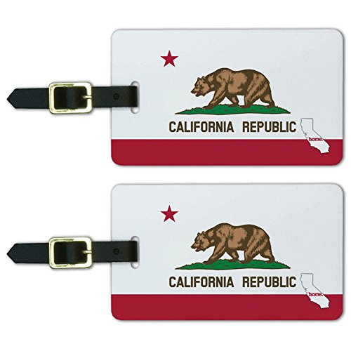 Graphics & More California Ca Home State Luggage Suitcase Id Tags-Flag, White