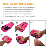 Miami CarryOn Travel Foldable Backpack/Daypack - Folds to a Compact 9 x 7 x 1.5 inches (Very Black)