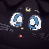 Rain'S Pan Anime Sailor Moon Cartoon Luna Cosplay Canvas Backpack School Bag Black