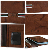 Banuce Real Leather Passport Holder for Men Travel Wallet Cover with Elastic Strap