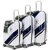 Santa Barbara Polo Racquet Club Ribbon Collection Expandable 3 Piece Luggage Set (Blue Ribbon)