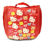 Finex Red Hello Kitty Toiletry Shower Bag With Hanging Hook Cosmetic Make Up Organizer Bag For