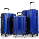 GHP 20" 24" 28" Navy Blue ABS Hard Shell Travel Suitcase Trolleys with TSA Lock