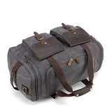 Canvas Duffle Bag overnight bag 22 inch Leather Weekend Bag Carry On Travel Bag Luggage Oversized Holdalls for Men and Women
