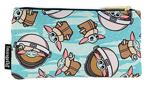 Loungefly Star Wars Baby Yoda All Over Pattern Print Coin Cosmetic Bag Pouch