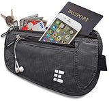 Zero Grid Money Belt w/RFID Blocking - Concealed Travel Wallet & Passport Holder