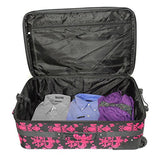 World Traveler Damask Ll Expandable Upright Luggage Set, Black Pink Damask Ll