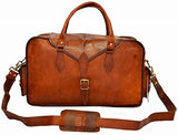 Men'S Genuine Leather Vintage Duffle Gym Large Travel Weekend Luggage Bag …