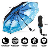 Repel Windproof Travel Umbrella with Teflon Coating (Blue Sky)