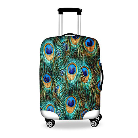 Youngerbaby Peacock Luggage Cover Spandex Travel Suitcase Protective 18/20/24/28 Inch