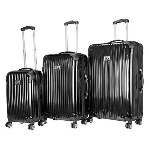 Chariot Paola 3-Piece Hardside Expandable Lightweight Spinner, Black
