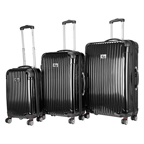 Chariot Paola 3-Piece Hardside Expandable Lightweight Spinner, Black
