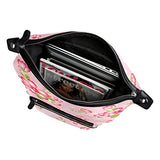 Colourlife Pink Flower Pattern Stylish Casual Shoulder Backpacks Laptop School Bags Travel