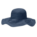 Wallaroo Women'S Scrunchie Sun Hat - Lightweight And Packable Sun Hat - Upf 50+, Navy With White