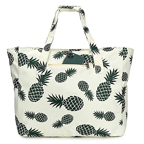 Beach Bag for Women - Large Beach Tote Bag, Waterproof Sandproof Beach Bag  with Zipper, Tote Bag for Women, Pool Gym Travel