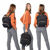 Laptop Backpack Women Teacher Backpack Nurse Bags, 15.6 Inch Womens Work Backpack Purse Waterproof Anti-theft Travel Back Pack with USB Charging Port (Black)