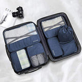 Packing Cubes Backpack Organizers Set for Carry on Travel Bag Luggage Cube (New Navy 7)