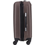 Inusa Royal Collection 20-Inch Carry-On Lightweight Hardside Spinner Suitcase Brown